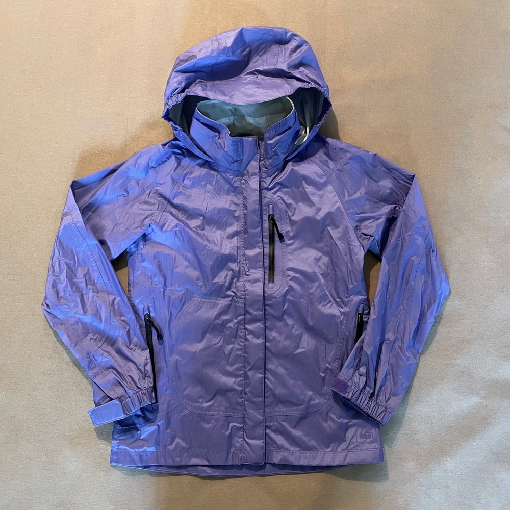 REI Kids Raincoat Girls M (10-12) Purple Waterproof Windbreaker